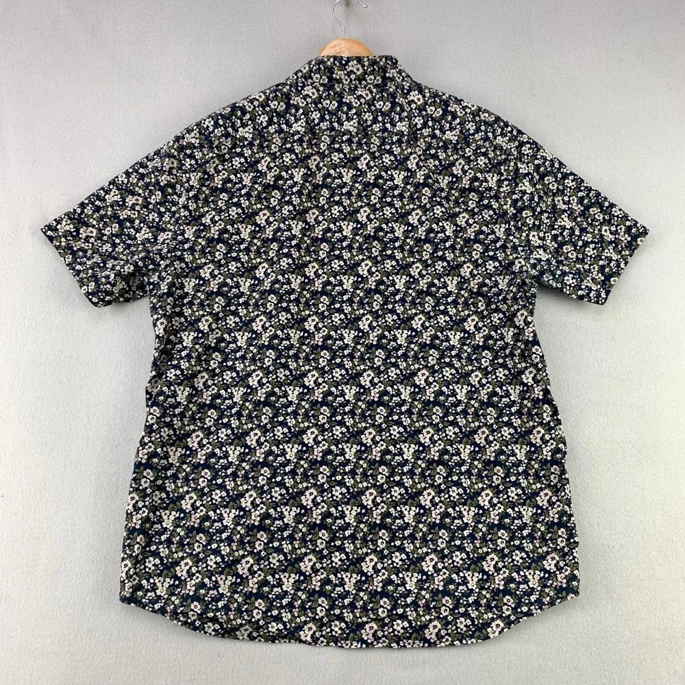 Banana Republic Slim Fit Shirt Mens Large Preppy Floral Short Sleeve Button Up